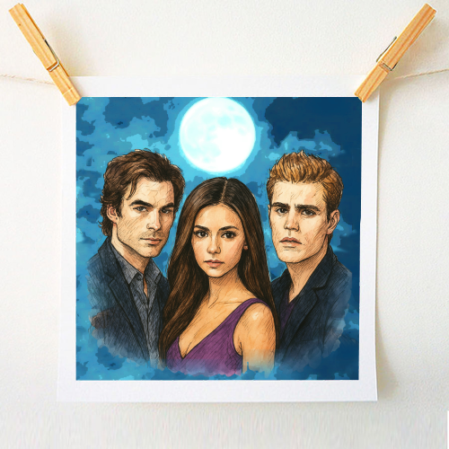 Moonlit Vampires - A1 - A4 art print by Ms Doodle