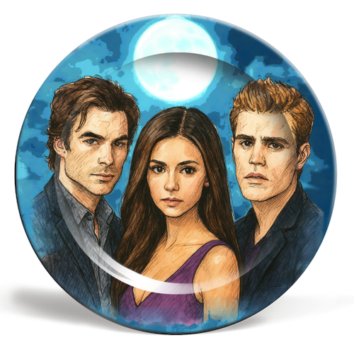 Moonlit Vampires - ceramic dinner plate by Ms Doodle