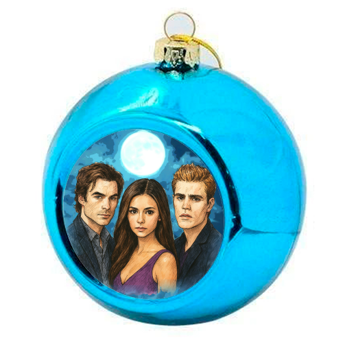 Moonlit Vampires - colourful christmas bauble by Ms Doodle