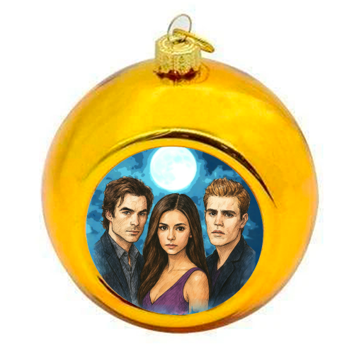 Moonlit Vampires - colourful christmas bauble by Ms Doodle