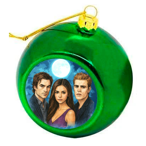 Moonlit Vampires - colourful christmas bauble by Ms Doodle