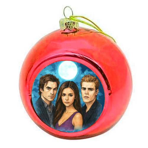 Moonlit Vampires - colourful christmas bauble by Ms Doodle