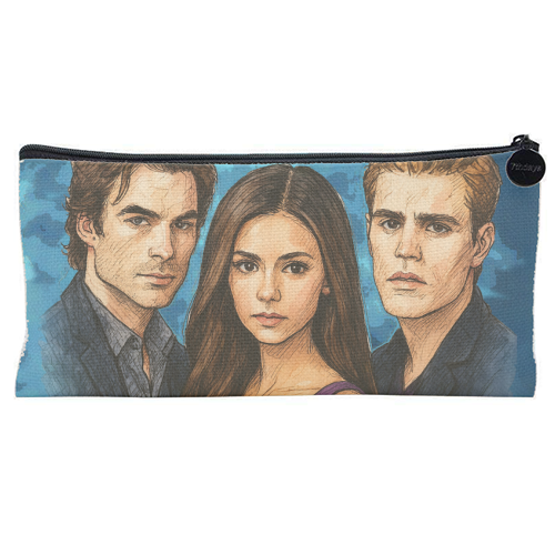 Moonlit Vampires - flat pencil case by Ms Doodle