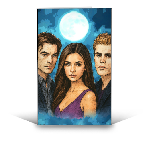 Moonlit Vampires - funny greeting card by Ms Doodle
