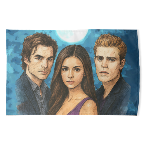 Moonlit Vampires - funny tea towel by Ms Doodle