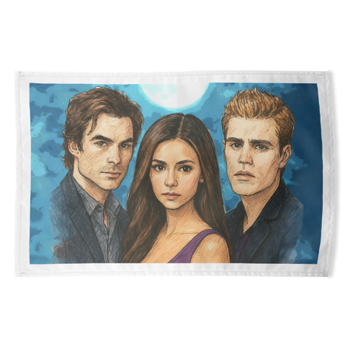Moonlit Vampires - funny tea towel by Ms Doodle