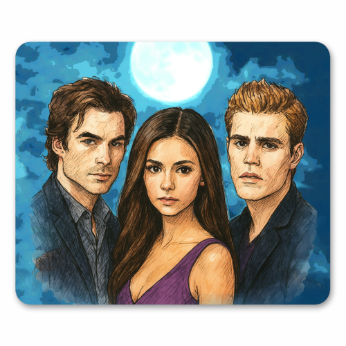 Moonlit Vampires - mouse mat by Ms Doodle