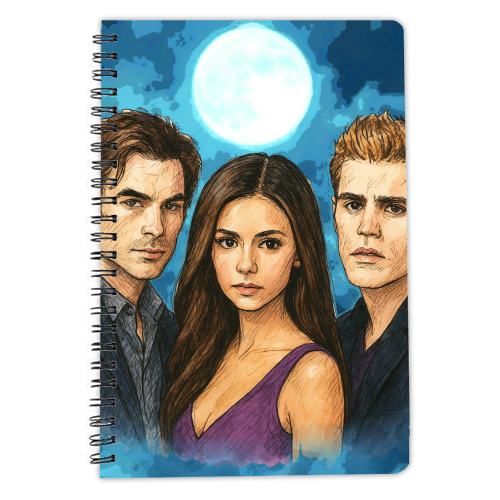 Moonlit Vampires - personalised A4, A5, A6 notebook by Ms Doodle