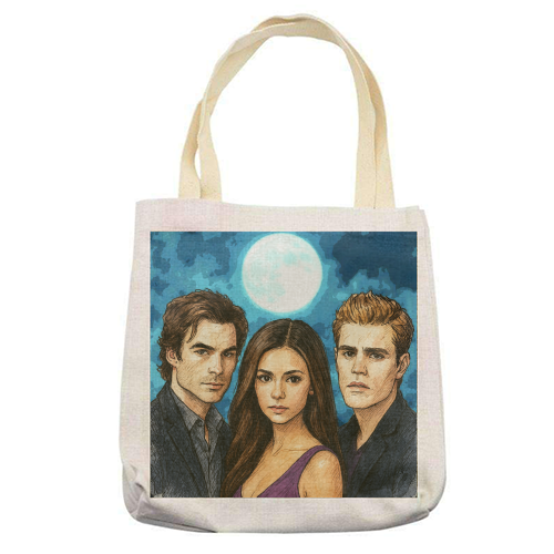 Moonlit Vampires - printed canvas tote bag by Ms Doodle