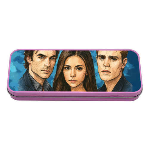 Moonlit Vampires - tin pencil case by Ms Doodle