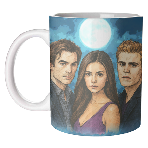 Moonlit Vampires - unique mug by Ms Doodle