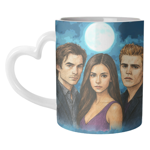 Moonlit Vampires - unique mug by Ms Doodle