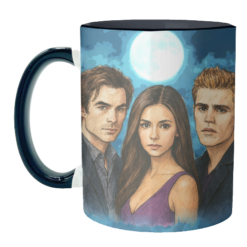 Moonlit Vampires - unique mug by Ms Doodle