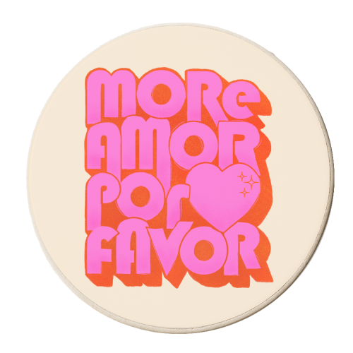 More Amor Por Favor - personalised beer coaster by Ania Wieclaw