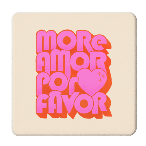 More Amor Por Favor - personalised beer coaster by Ania Wieclaw