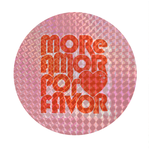 More Amor Por Favor – Retro Love Quote Design - Circle Sticker by Ania Wieclaw