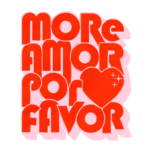 More Amor Por Favor – Retro Love Quote Design - Die Cut Sticker by Ania Wieclaw