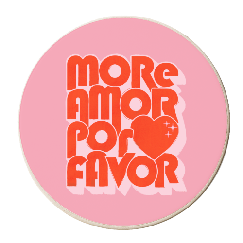 More Amor Por Favor – Retro Love Quote Design - personalised beer coaster by Ania Wieclaw