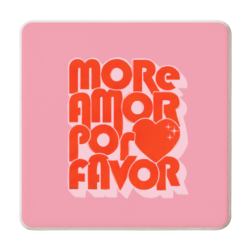 More Amor Por Favor – Retro Love Quote Design - personalised beer coaster by Ania Wieclaw