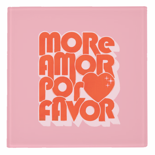 More Amor Por Favor – Retro Love Quote Design - personalised beer coaster by Ania Wieclaw