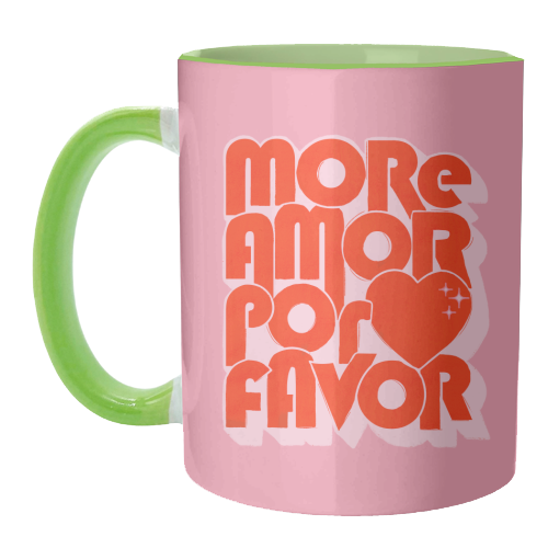 More Amor Por Favor – Retro Love Quote Design - unique mug by Ania Wieclaw