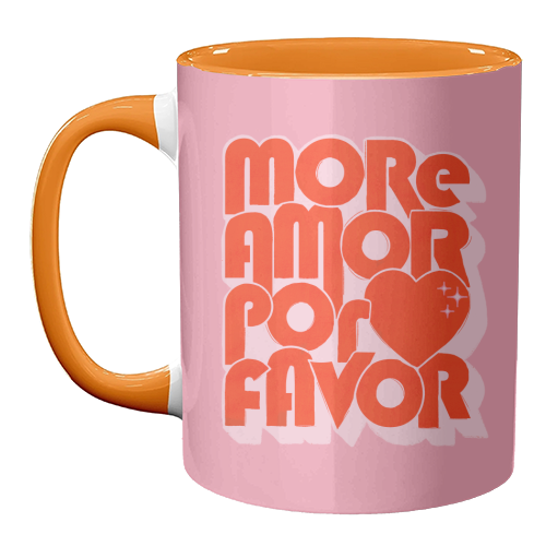 More Amor Por Favor – Retro Love Quote Design - unique mug by Ania Wieclaw