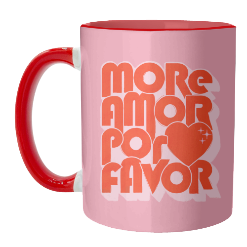 More Amor Por Favor – Retro Love Quote Design - unique mug by Ania Wieclaw