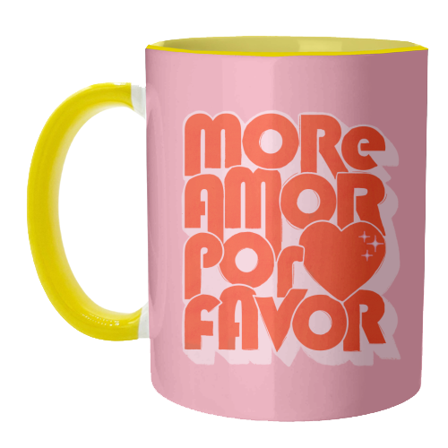 More Amor Por Favor – Retro Love Quote Design - unique mug by Ania Wieclaw