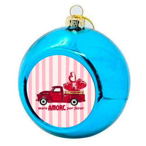 More Amore Por Favor Retro Love Truck - colourful christmas bauble by EZbie