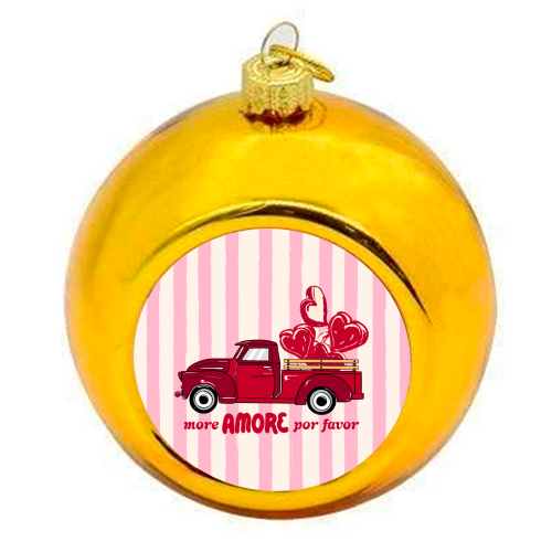 More Amore Por Favor Retro Love Truck - colourful christmas bauble by EZbie