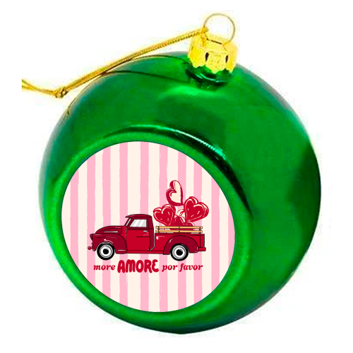 More Amore Por Favor Retro Love Truck - colourful christmas bauble by EZbie