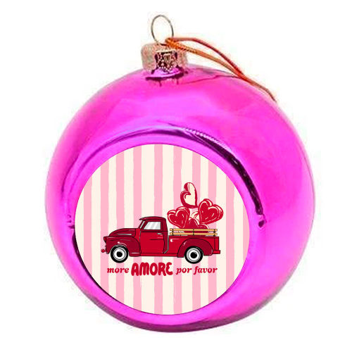 More Amore Por Favor Retro Love Truck - colourful christmas bauble by EZbie