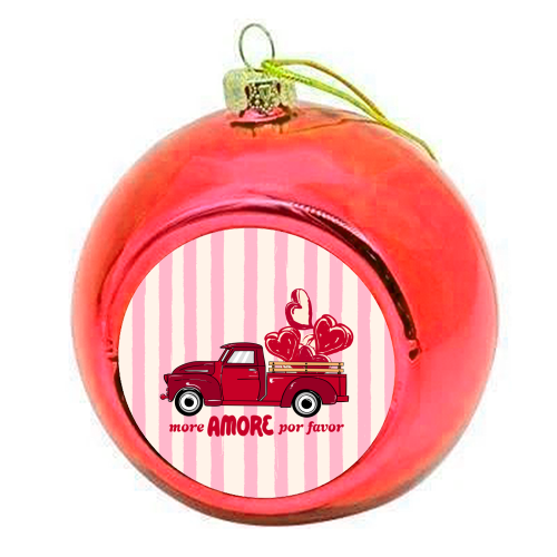 More Amore Por Favor Retro Love Truck - colourful christmas bauble by EZbie