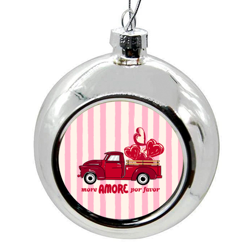More Amore Por Favor Retro Love Truck - colourful christmas bauble by EZbie