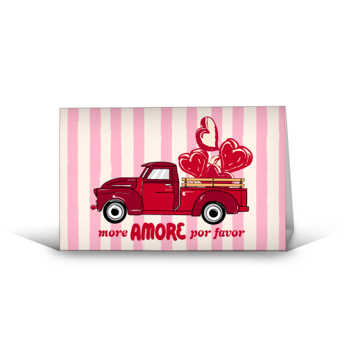 More Amore Por Favor Retro Love Truck - funny greeting card by EZbie