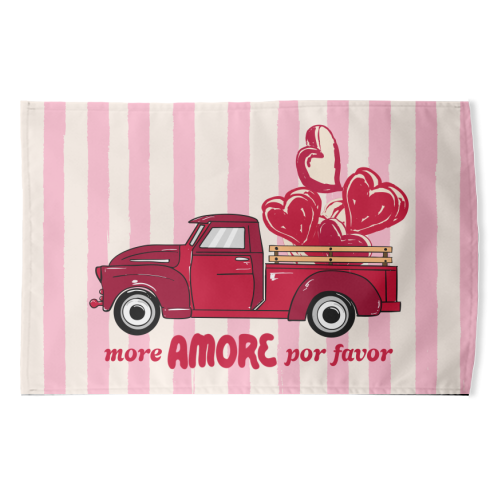 More Amore Por Favor Retro Love Truck - funny tea towel by EZbie
