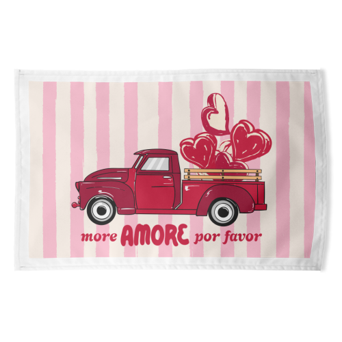 More Amore Por Favor Retro Love Truck - funny tea towel by EZbie