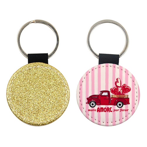 More Amore Por Favor Retro Love Truck - keyring by EZbie