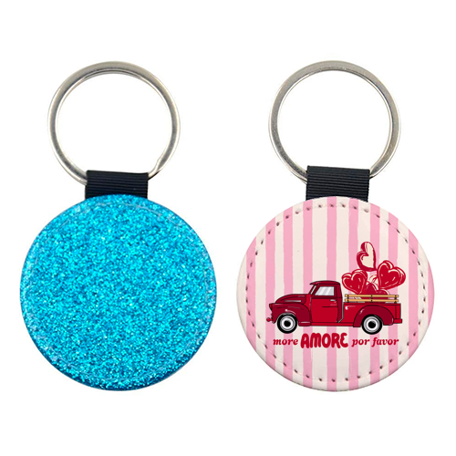 More Amore Por Favor Retro Love Truck - keyring by EZbie