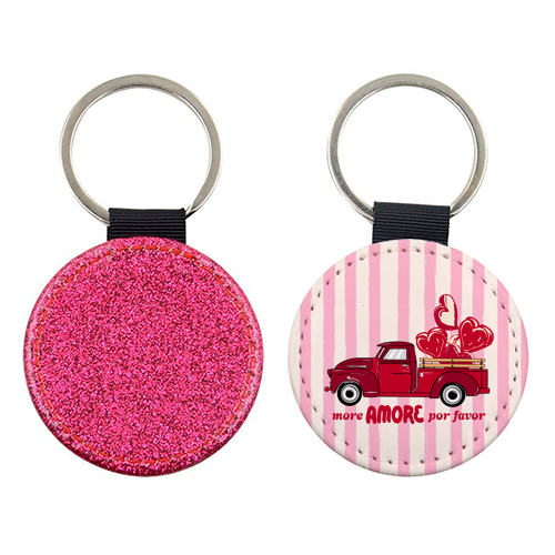 More Amore Por Favor Retro Love Truck - keyring by EZbie