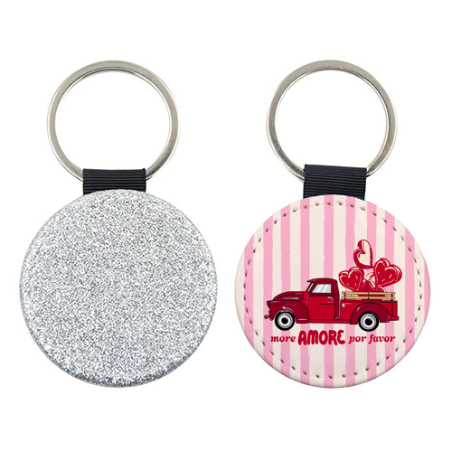More Amore Por Favor Retro Love Truck - keyring by EZbie