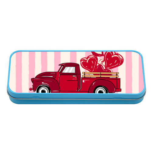 More Amore Por Favor Retro Love Truck - tin pencil case by EZbie