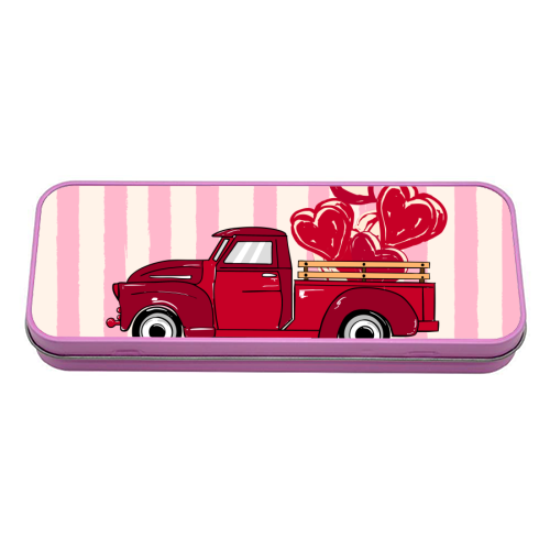 More Amore Por Favor Retro Love Truck - tin pencil case by EZbie