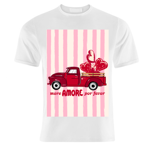 More Amore Por Favor Retro Love Truck - unique t shirt by EZbie