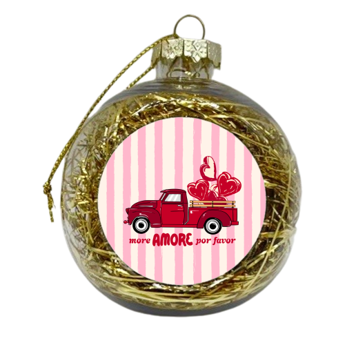 More Amore Por Favor Retro Love Truck - xmas bauble by EZbie