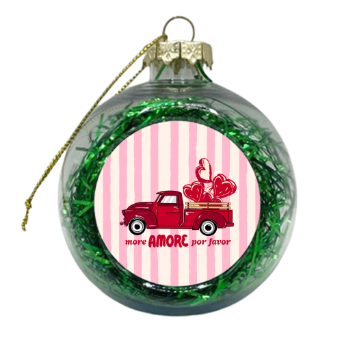 More Amore Por Favor Retro Love Truck - xmas bauble by EZbie
