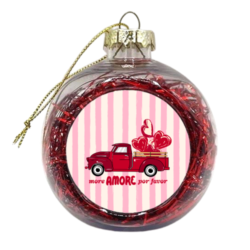 More Amore Por Favor Retro Love Truck - xmas bauble by EZbie