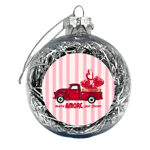 More Amore Por Favor Retro Love Truck - xmas bauble by EZbie