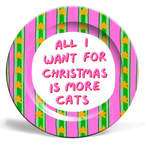 More Cats - ceramic dinner plate by The Paper Tail