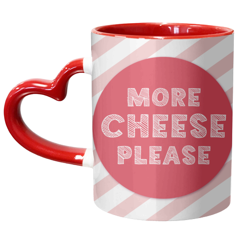 More Cheese Please! - unique mug by Mad Philomena